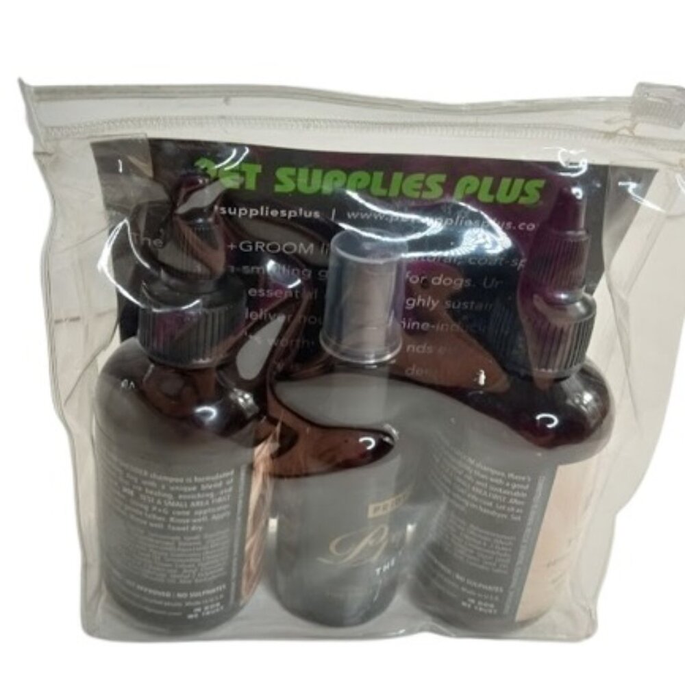 Pride & Groom The Selfie Wash Non Shedder 3 PC Grooming Set For Hairy Dogs New - Picture 2 of 2
